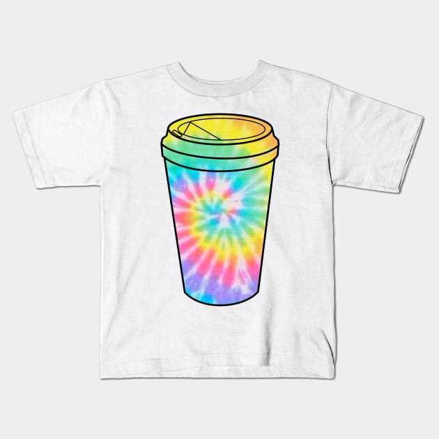 Tie Dye Cup Of Coffee Kids T-Shirt by Africanob